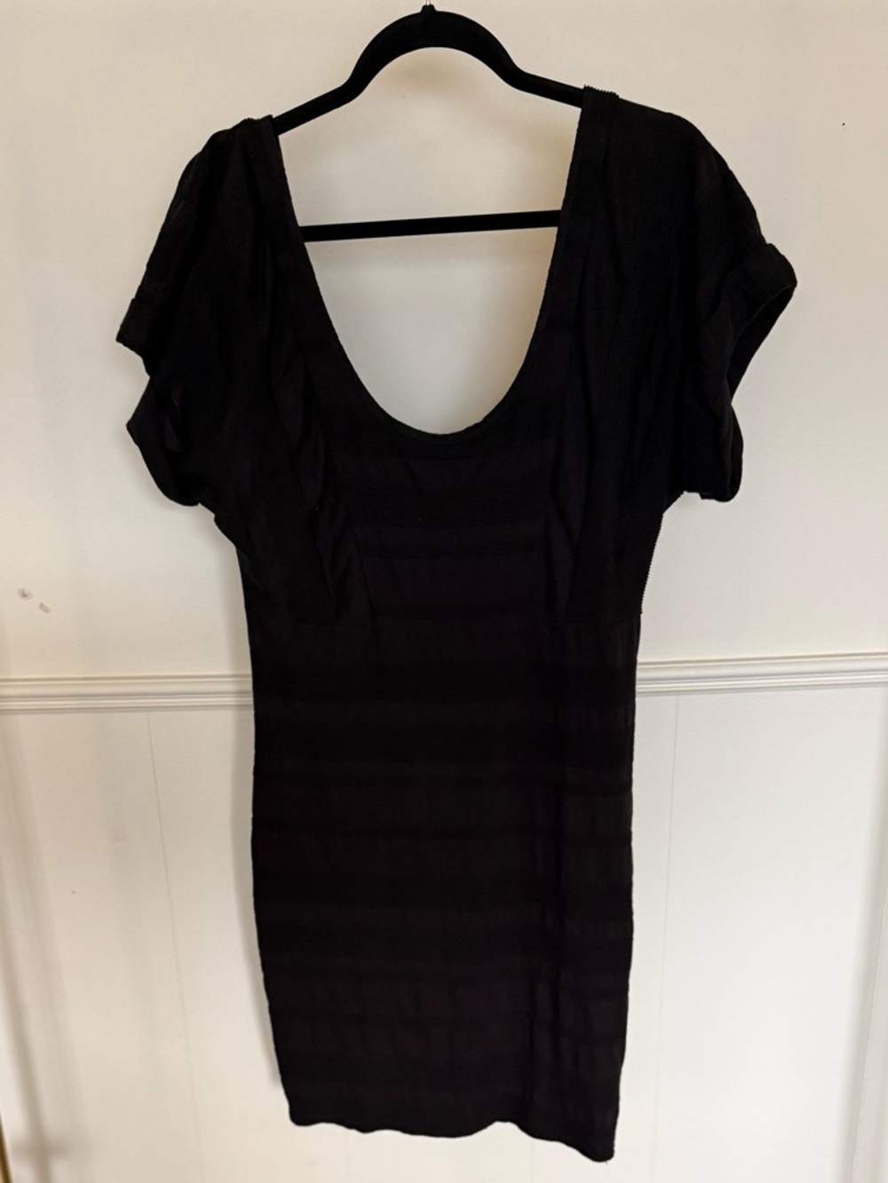 Free People Black Scoop Neck Mini Dress
